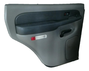 2000-2006 GMC Yukon XL Gray Door Interior Trim Panel with Power Windows and Locks - Rear, Left (Driver) (Used OEM)