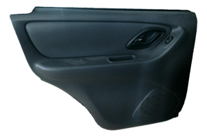2001-2006 Mazda Tribute Gray Door Interior Trim Panel with Power Windows and Locks - Rear, Left (Driver) (Used OEM)