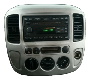 2005-2006 Mazda Tribute Silver Radio Instrument Panel Bezel (Used OEM)