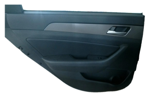 2018-2019 Hyundai Sonata Black Door Interior Trim Panel with Power Windows and Locks - Rear, Left (Driver) (Used OEM)