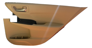 2012-2017 Toyota Camry Tan Door Interior Trim Panel with Power Windows and Locks - Rear, Right (Passenger) (Used OEM)