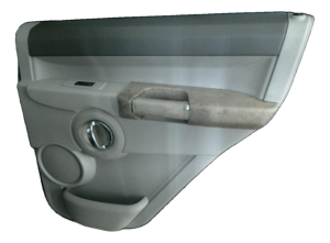 2006-2010 Jeep Commander Gray Door Interior Trim Panel - Rear, Right (Passenger) (Used OEM)