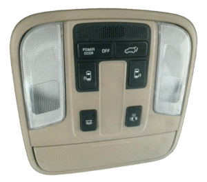 2015-2018 Kia Sedona Black Overhead Roof Console with Power Sliding Door and Liftgate Controls (Used OEM)