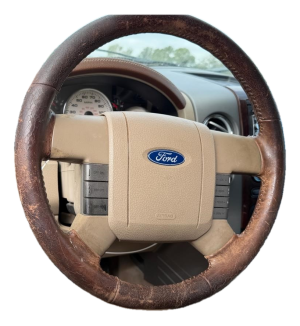 2007-2008 Ford F-150 Tan Tilt Steering Column Assembly with Cruise and Radio Controls (Used OEM)