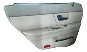 2004-2007 Ford Taurus Tan Door Interior Trim Panel with Power Windows and Locks - Rear, Left (Driver) (Used OEM)