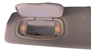 2015 Chrysler 200 Black Sun Visor with Illuminated Vanity Mirror and Garage Door Opener - Left (Driver) (Used OEM)