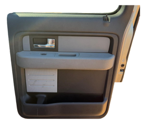 2010-2014 Lincoln Mark LT Gray Door Interior Trim Panel with Power Windows and Locks - Rear, Right (Passenger) (Used OEM)