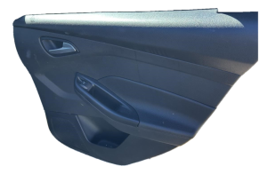 2015-2018 Ford Focus Black Door Interior Trim Panel with Power Windows and Locks - Rear, Right (Passenger) (Used OEM)