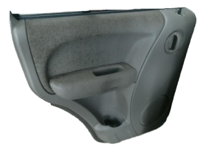 2002-2007 Jeep Liberty Gray Front Door Interior Trim Panel with Power Windows and Locks - Rear, Left (Driver) (Used OEM)