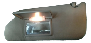 2004-2007 Jeep Liberty Gray Sun Visor with Illuminated Vanity Mirror - Left (Driver) (Used OEM)