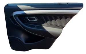 2013-2019 Ford Police Interceptor Sedan Black Door Interior Trim Panel - Rear, Right (Passenger) (Used OEM)