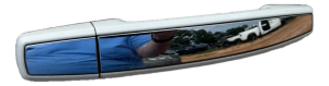 2010-2016 Buick LaCrosse Tan Exterior Door Handle Assembly with Chrome Insert - Rear, Right (Passenger) (Used OEM)