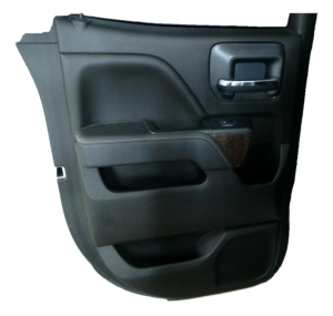 2015-2019 GMC Sierra 2500 HD Black Door Interior Trim Panel with Power Windows and Locks - Rear, Left (Driver) (Used OEM)