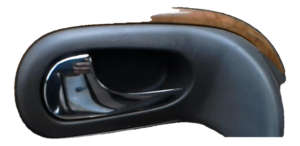 2008-2017 Buick Enclave Tan Chrome Interior Door Handle - Rear, Left (Driver) (Used OEM)