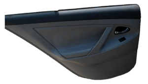 2007-2011 Toyota Camry Gray Door Interior Trim Panel with Power Windows and Locks - Rear, Left (Driver) (Used OEM)