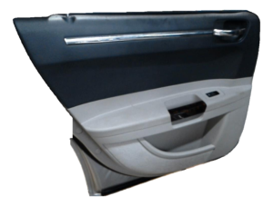 2005-2010 Chrysler 300 Gray Door Interior Trim Panel with Power Windows and Locks - Rear, Left (Driver) (Used OEM)