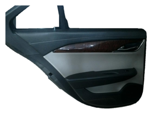 2013-2018 Cadillac ATS Black Door Interior Trim Panel with Power Windows and Locks - Rear, Left (Driver) (Used OEM)
