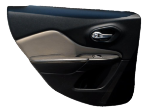 2014-2018 Jeep Cherokee Tan Door Interior Trim Panel with Power Windows and Locks - Rear, Left (Driver) (Used OEM)