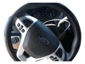2013-2015 Ford Police Interceptor Utility Black Tilt Steering Column with Cruise and Radio Controls (Used OEM)