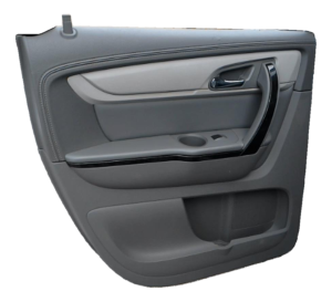 2007-2016 GMC Acadia Gray Door Interior Trim Panel with Power Windows and Locks - Rear, Left (Driver) (Used OEM)