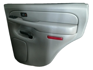 2000-2006 GMC Yukon XL Gray Door Interior Trim Panel with Power Windows and Locks - Rear, Right (Passenger) (Used OEM)