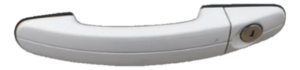 2013-2019 Ford Escape White Exterior Door Handle with Key Cylinder Hole - Front, Left (Driver) (Used OEM)