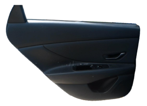 2021-2023 Hyundai Elantra Black Door Interior Trim Panel with Power Windows and Locks - Rear, Left (Driver) (Used OEM)