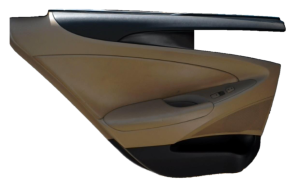 2011-2015 Hyundai Sonata Tan Door Interior Trim Panel with Power Windows and Locks - Rear, Left (Driver) (Used OEM)