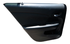 2011-2014 Dodge Avenger Black Door Interior Trim Panel with Power Windows and Locks - Rear, Left (Driver) (Used OEM)