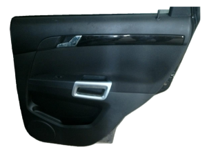 2008-2010 Saturn Vue Black Door Interior Trim Panel with Power Windows and Locks - Rear, Right (Passenger) (Used OEM)