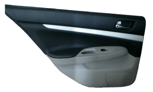 2015 INFINITI Q40 Gray Door Interior Trim Panel with Power Windows and Locks - Rear, Left (Driver) (Used OEM)