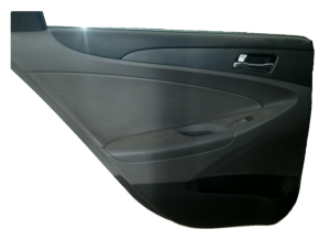 2011-2015 Hyundai Sonata Black Door Interior Trim Panel with Power Windows and Locks - Rear, Left (Driver) (Used OEM)