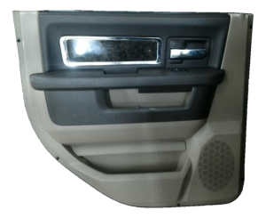 2010-2018 Ram 3500 Tan Mega Cab Door Interior Trim Panel - Rear, Left (Driver) (Used OEM)