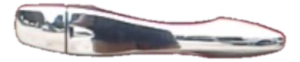2013-2020 Nissan Pathfinder Red Chrome Exterior Door Handle Assembly - Front, Right (Passenger) (Used OEM)