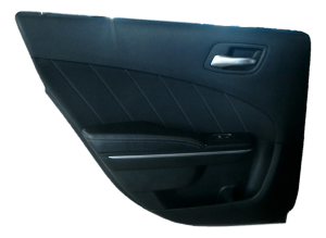 2015-2023 Dodge Charger Black Door Interior Trim Panel - Rear, Left (Driver) (Used OEM)