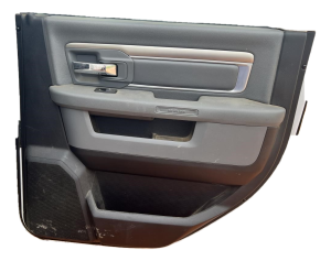 2009-2018 Ram 1500 Gray Door Interior Trim Panel with Power Windows and Locks - Rear, Right (Passenger) (Used OEM)