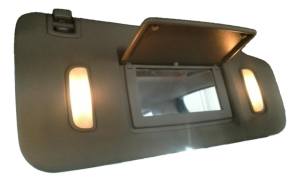 2007-2017 GMC Acadia Tan Illuminated Vanity Mirror Sun Visor - Right (Passenger) (Used OEM)