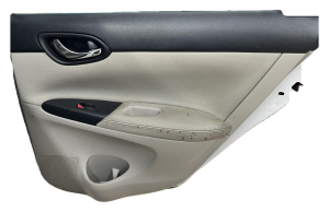 2013-2019 Nissan Sentra Tan Door Interior Trim Panel with Power Windows and Locks - Rear, Right (Passenger) (Used OEM)