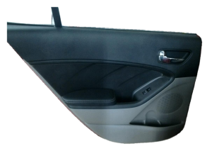 2014-2016 Kia Forte Gray Door Interior Trim Panel with Power Windows and Locks - Rear, Left (Driver) (Used OEM)