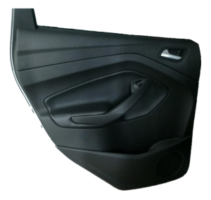 2017-2019 Ford Escape Black Door Interior Trim Panel with Power Windows and Locks - Rear, Left (Driver) (Used OEM)