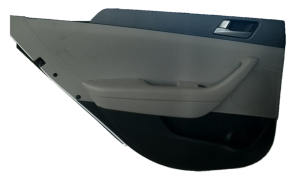 2015-2017 Hyundai Sonata Black Door Interior Trim Panel with Power Windows and Locks - Rear, Left (Driver) (Used OEM)