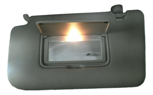 2018-2020 Nissan Rogue Tan Sunroof Type Sun Visor with Illuminated Vanity Mirror - Left (Driver) (Used OEM)