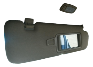 2011-2014 Hyundai Sonata Tan Sun Visor with Vanity Light - Right (Passenger) (Used OEM)