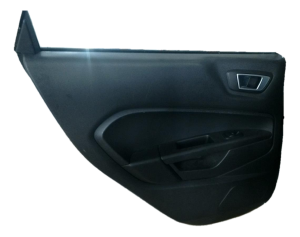 2014-2019 Ford Fiesta Black Door Interior Trim Panel with Power Windows and Locks - Rear, Left (Driver) (Used OEM)