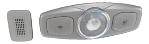 2010 Jeep Wrangler Gray Roof Console Map Light and Microphone Assembly (Used OEM)