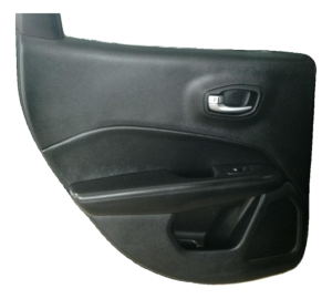 2017-2021 Jeep Compass Black Door Interior Trim Panel with Power Windows and Locks - Rear, Left (Driver) (Used OEM)