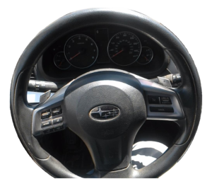 2013-2014 Subaru Legacy Black Tilt Steering Column with Cruise and Radio Controls (Used OEM)