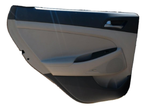 2016-2021 Hyundai Tucson Tan Door Interior Trim Panel with Power Windows and Locks - Rear, Right (Passenger) (Used OEM)