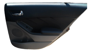 2014-2016 Kia Forte Gray Door Interior Trim Panel with Power Windows and Locks - Rear, Right (Passenger) (Used OEM)