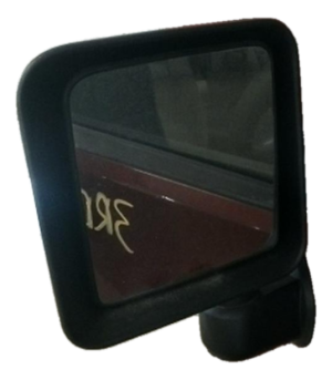 2007-2010 Jeep Wrangler Black Manual Door/Side View Mirror - Left (Driver) (Used OEM)
